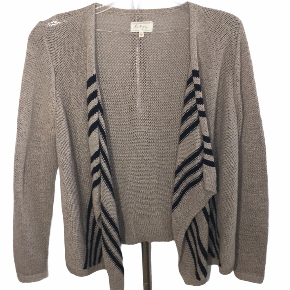 Lou & Grey Open Stripes Drape Cardigan